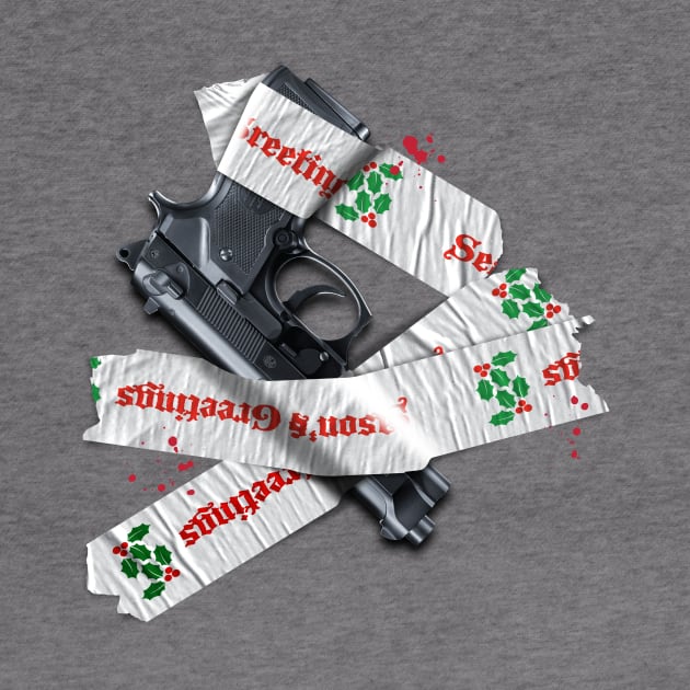 Die Hard – Gift Wrapped Gun by GraphicGibbon